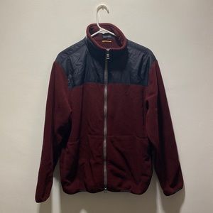 Burgundy nautica fleece zip men’s sweatshirt medium